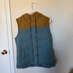 Patagonia Blue and Tan Hooded Vest